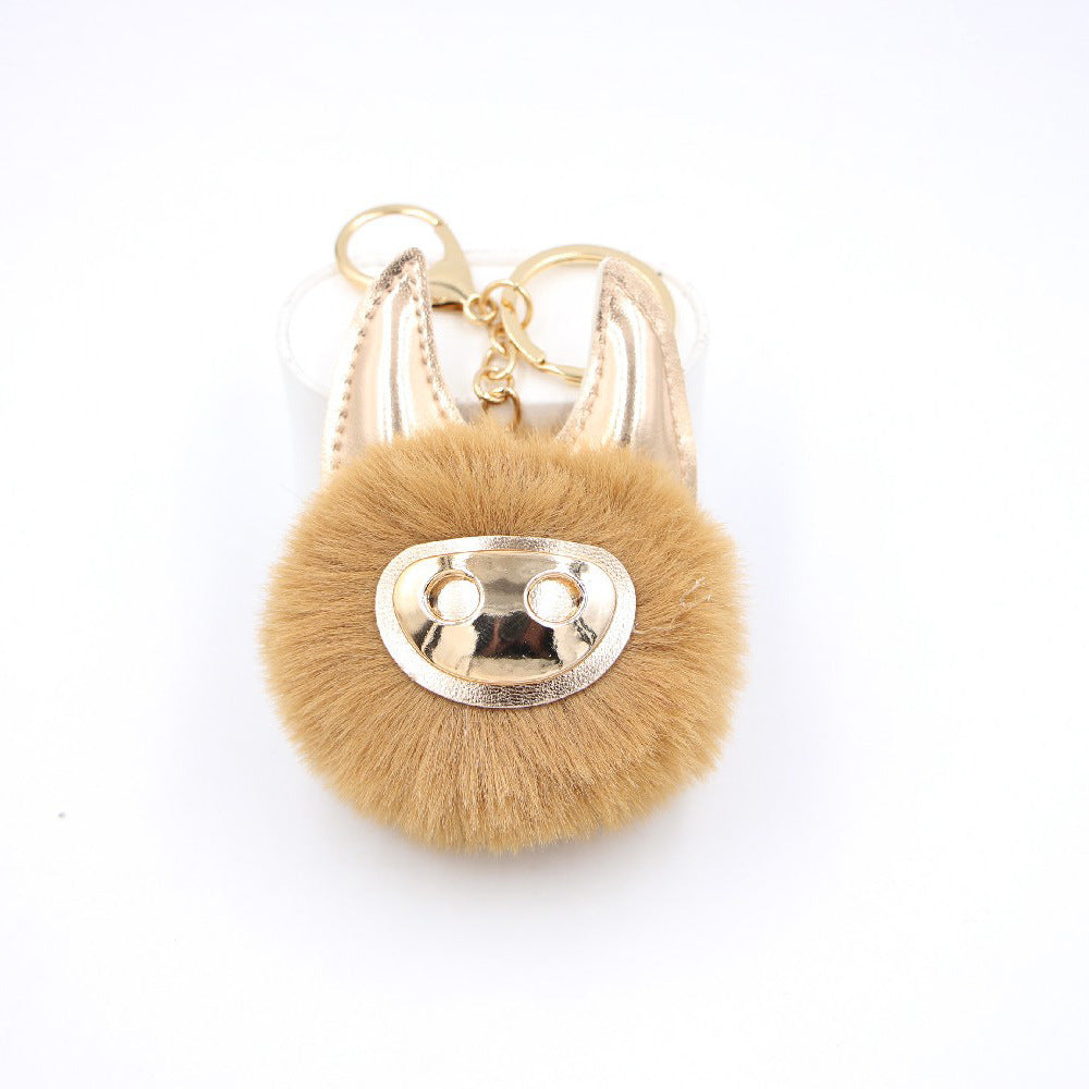 Wholesale Shiny Cute Pig Plush Ball Bag Accessories Pendant